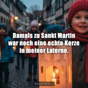 Damals zu Sankt Martin war noch eine echte Kerze in meiner Laterne.