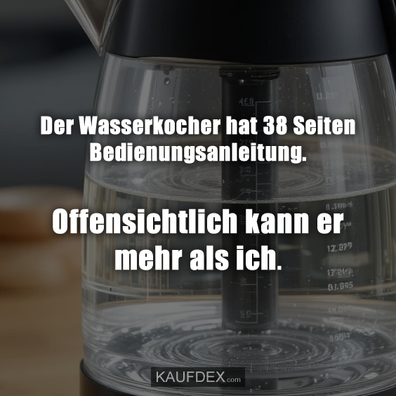Der Wasserkocher hat 38 Seiten Bedienungsanleitung. Offensichtlich kann er mehr als ich.