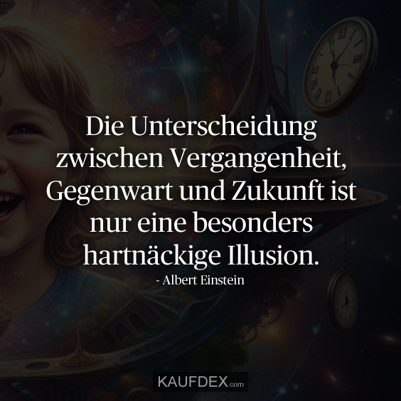 Die Unterscheidung zwischen Vergangenheit, Gegenwart und Zukunft ist nur eine besonders hartnäckige Illusion. - Albert Einstein