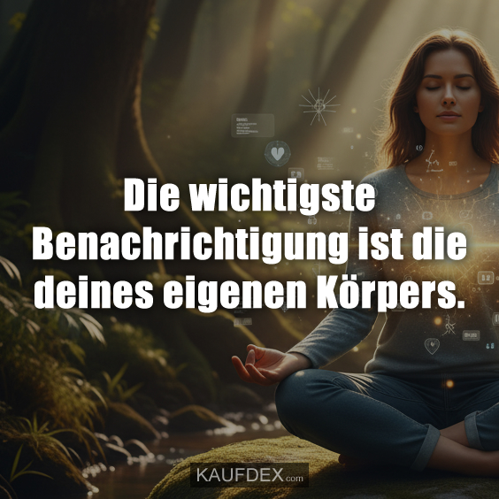 Die wichtigste Benachrichtigung ist die deines eigenen Körpers.