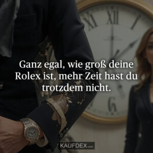 Ganz egal, wie groß deine Rolex ist, mehr Zeit hast du trotzdem nicht.