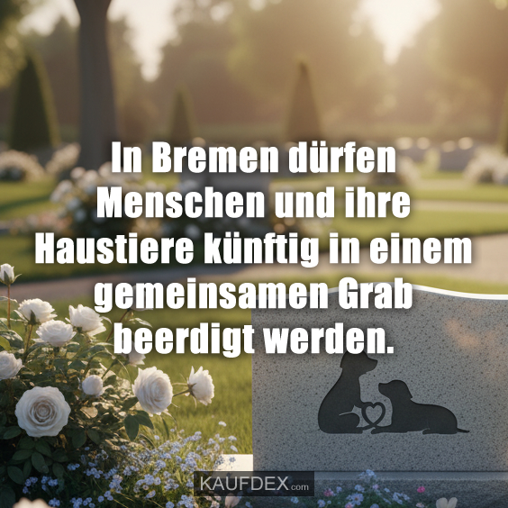 In Bremen dürfen Menschen und ihre Haustiere künftig in einem gemeinsamen Grab beerdigt werden.