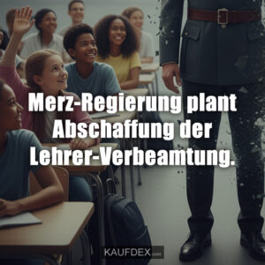Merz-Regierung plant Abschaffung der Lehrer-Verbeamtung.
