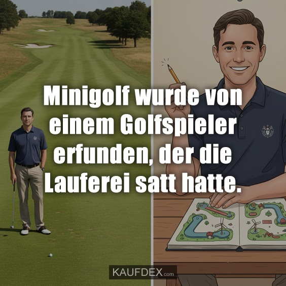 Minigolf wurde von einem Golfspieler erfunden, der die Lauferei satt hatte.
