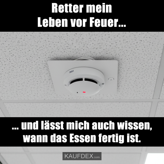 Rettet mein Leben vor Feuer und lässt mich auch wissen, wann das Essen fertig ist.