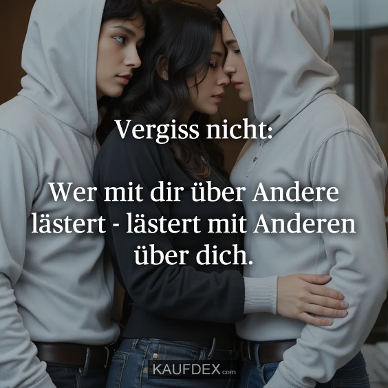 Vergiss nicht: Wer mit dir über Andere lästert - lästert mit Anderen über dich.
