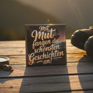Fotomagnet mit Spruch Mit Mut fangen die schönsten Geschichten an