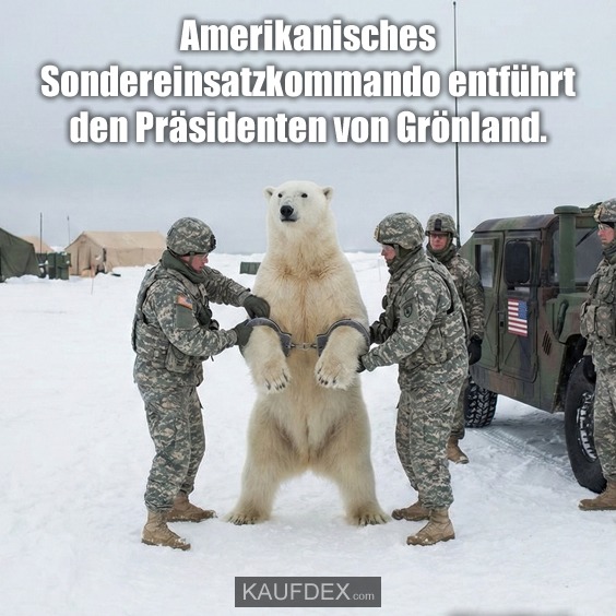 Amerikanisches Sondereinsatzkommando entführt den Präsidenten von Grönland.