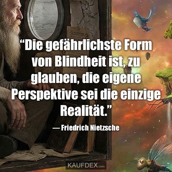 “Die gefährlichste Form von Blindheit ist, zu glauben, die eigene Perspektive sei die einzige Realität.” — Friedrich Nietzsche