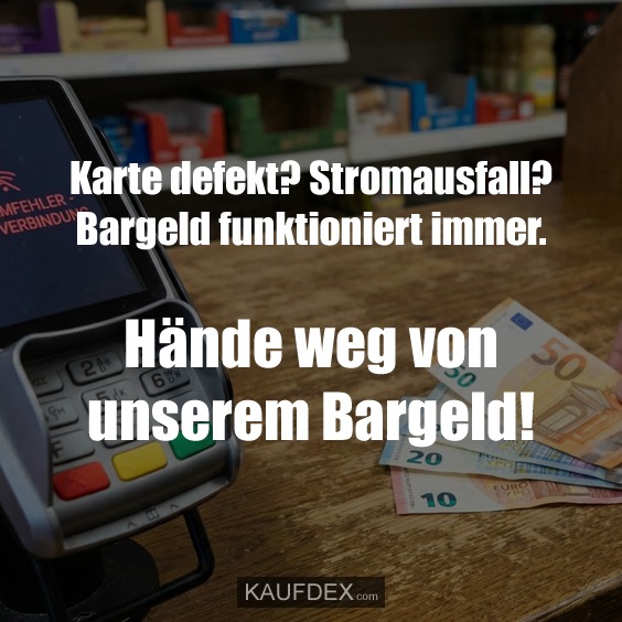 Die Politik will Bargeldzahlungen deckeln (Obergrenze). Ich sage: Warum sollen wir das einzige System einschränken, das auch im Krisenfall (Stromausfall, Cyberangriff) zu 100% funktioniert? 📉 Jede Obergrenze zwingt uns mehr in die digitale Abhängigkeit. Und digital funktioniert eben nur, wenn der Stecker in der Dose ist. Lasst uns die Wahlfreiheit behalten! Nein zur Bargeld-Obergrenze. 🚫💶 #Bargeld #EU #Obergrenze #Geldpolitik #Sicherheit #BlackoutVorsorge