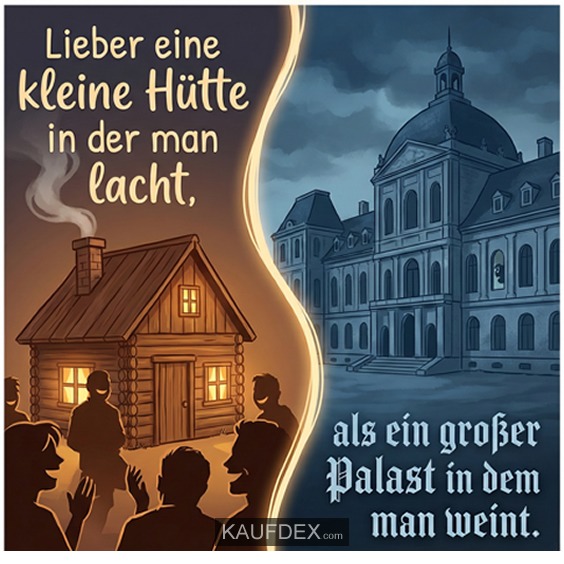 Lieber eine kleine Hütte in der man lacht, als ein großer Palast in dem man weint.