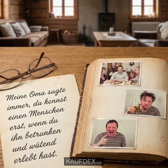 Meine Oma sagte immer, du kennst einen Menschen erst, wenn du ihn betrunken und wütend erlebt hast.