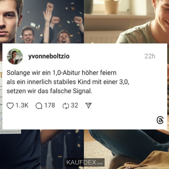 Solange wir ein 1,0-Abitur höher feiern als ein innerlich stabiles Kind mit einer 3,0, setzen wir das falsche Signal.