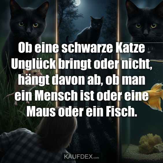 Ob eine schwarze Katze Unglück bringt oder nicht, hängt davon ab, ob man ein Mensch ist oder eine Maus oder ein Fisch.