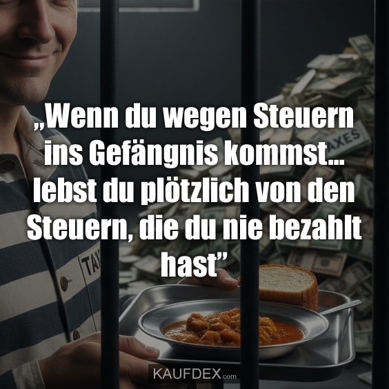 „Wenn du wegen Steuern ins Gefängnis kommst... lebst du plötzlich von den Steuern, die du nie bezahlt hast”