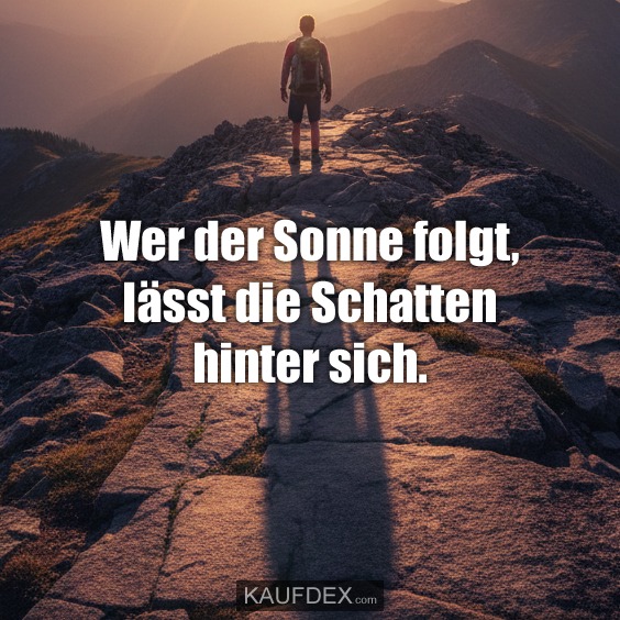 Wer der Sonne folgt, lässt die Schatten hinter sich.
