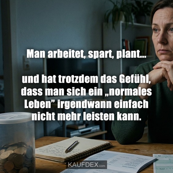 Man arbeitet, spart, plant... und hat trotzdem das Gefühl, dass man sich ein „normales Leben” irgendwann einfach nicht mehr leisten kann.