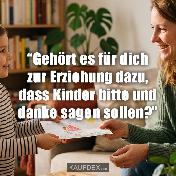 “Gehört es für dich zur Erziehung dazu, dass Kinder bitte und danke sagen sollen?”