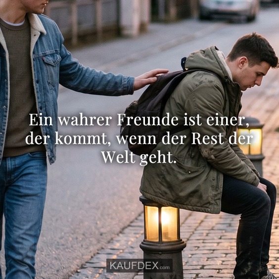 Ein wahrer Freunde ist einer, der kommt, wenn der Rest der Welt geht.