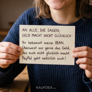 Du suchst lustige Sprüche über Geld und Glück? Lies hier, warum IBAN und PayPal die Lösung für unglückliches Vermögen sein können.