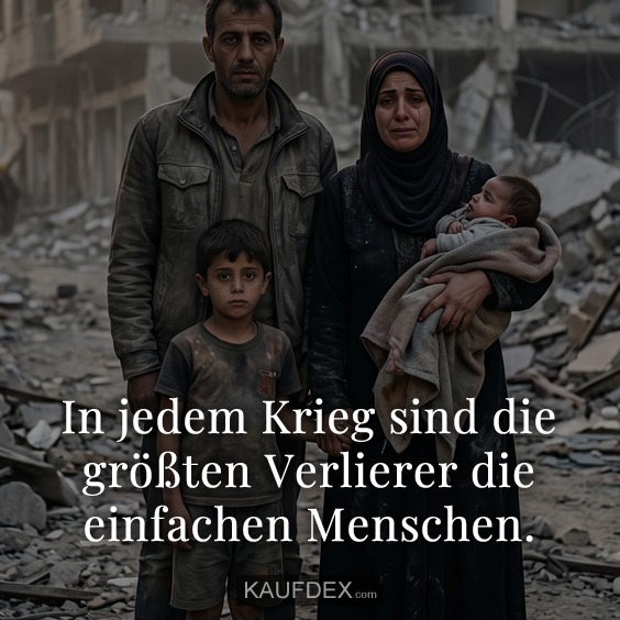 In jedem Krieg sind die größten Verlierer die einfachen Menschen.