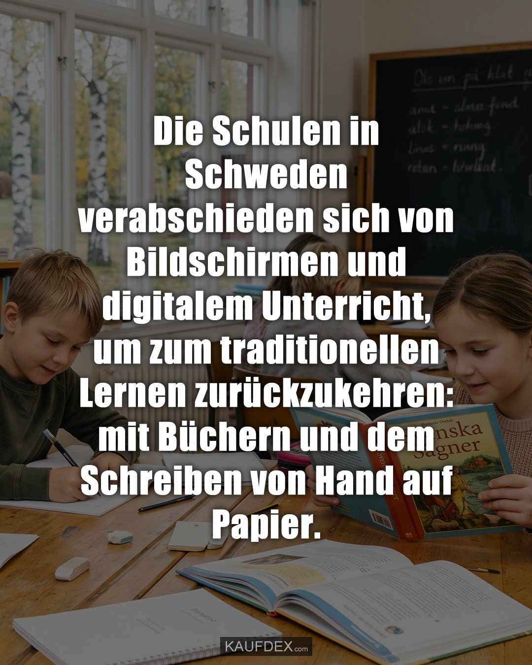 Die Schulen in Schweden verabschieden sich von Bildschirmen und digitalem Unterricht, um zum traditionellen Lernen zurückzukehren: mit Büchern und dem Schreiben von Hand auf Papier.