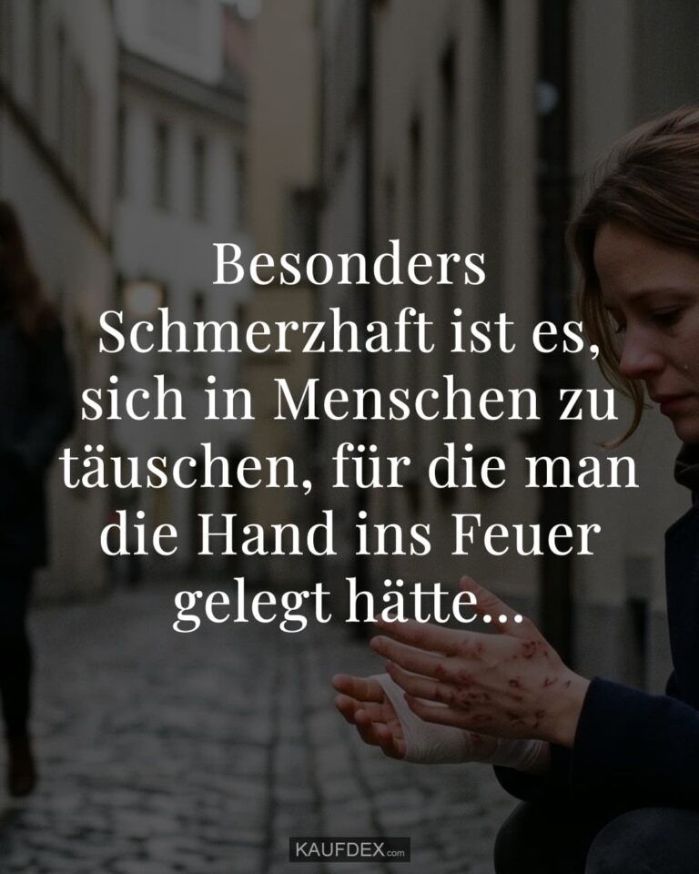 Besonders Schmerzhaft ist es, sich in Menschen zu täuschen, für die man die Hand ins Feuer gelegt hätte...