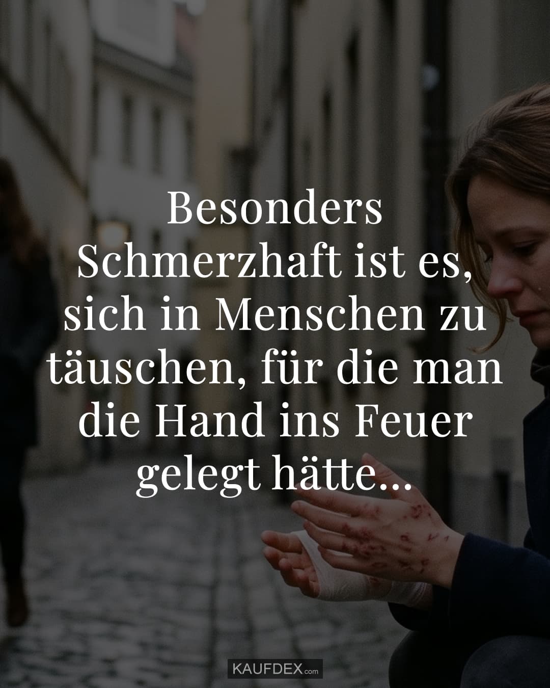 Besonders Schmerzhaft ist es, sich in Menschen zu täuschen, für die man die Hand ins Feuer gelegt hätte...