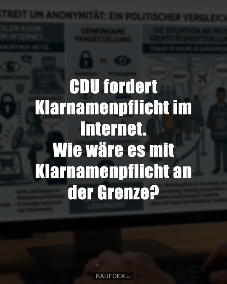 CDU fordert Klarnamenpflicht im Internet. Wie wäre es mit Klarnamenpflicht an der Grenze?
