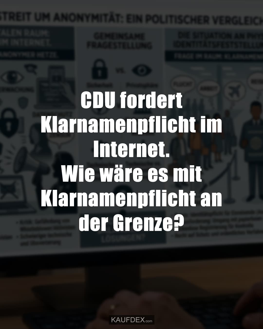 CDU fordert Klarnamenpflicht im Internet. Wie wäre es mit Klarnamenpflicht an der Grenze?
