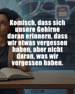 Komisch, dass sich unsere Gehirne daran erinnern, dass wir etwas vergessen haben, aber nicht daran, was wir vergessen haben.