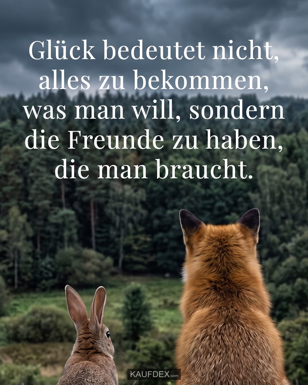 Glück bedeutet nicht, alles zu bekommen, was man will, sondern die Freunde zu haben, die man braucht.