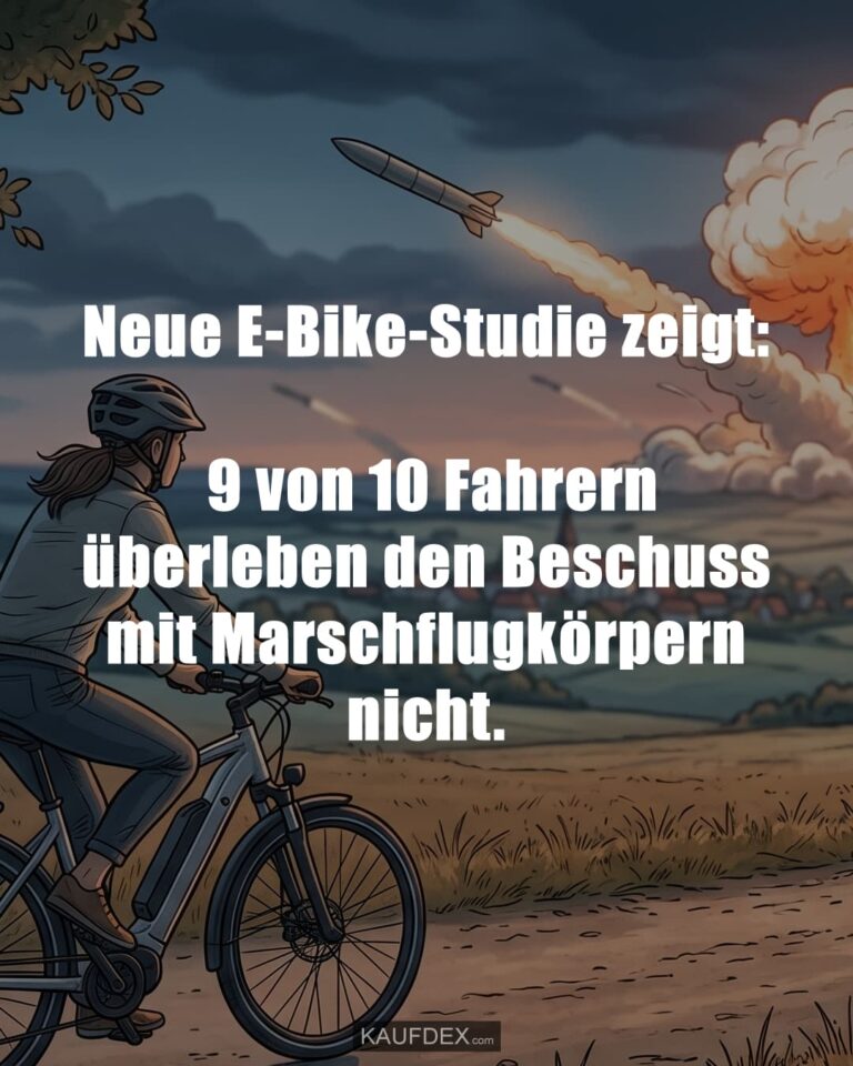Neue E-Bike-Studie zeigt: 9 von 10 Fahrern überleben den Beschuss mit Marschflugkörpern nicht.