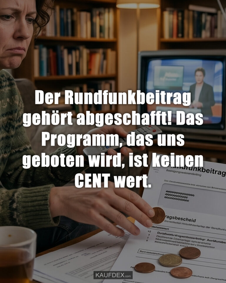 Der Rundfunkbeitrag gehört abgeschafft! Das Programm, das uns geboten wird, ist keinen CENT wert.