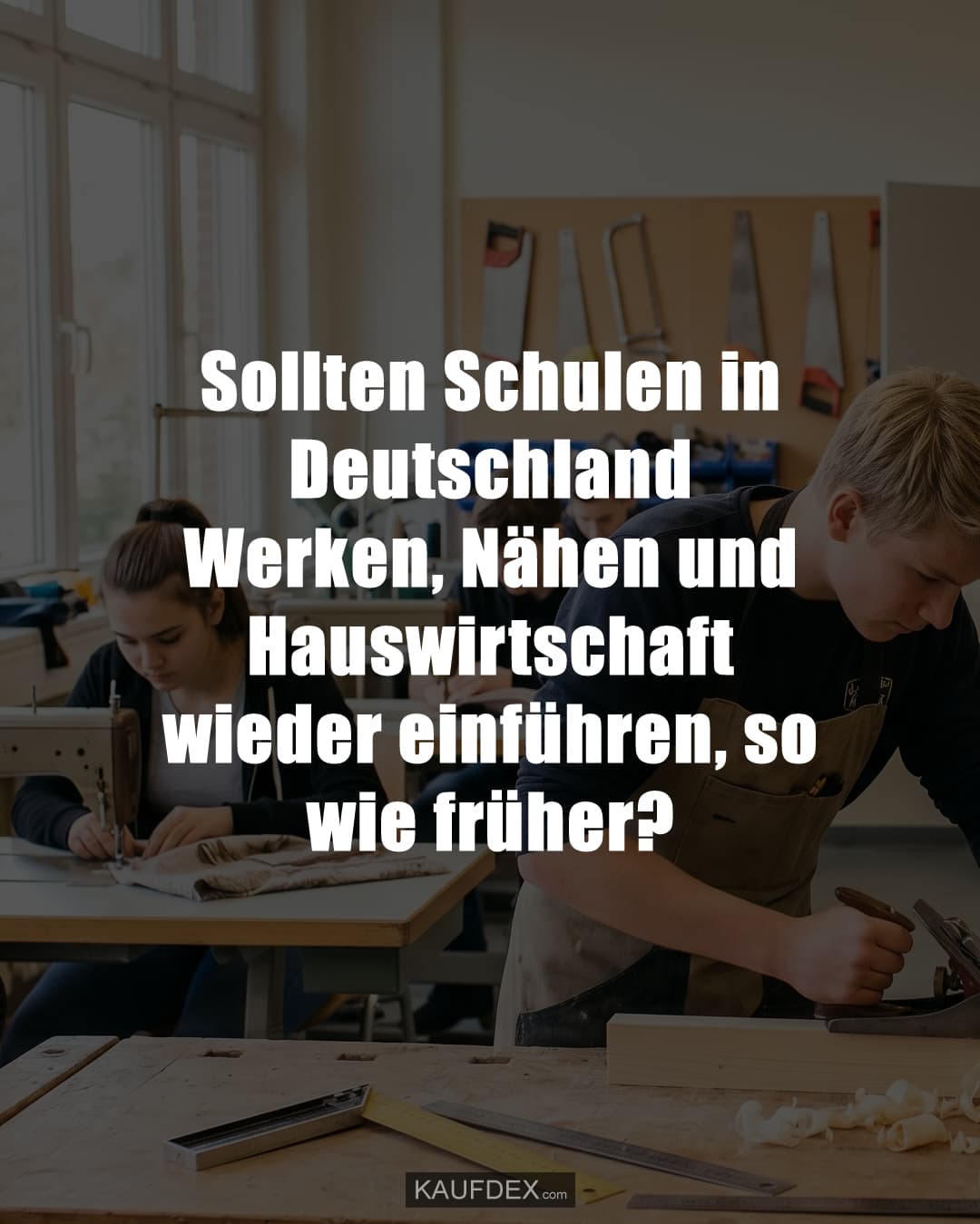 Sollten Schulen in Deutschland Werken, Nähen und Hauswirtschaft wieder einführen, so wie früher?