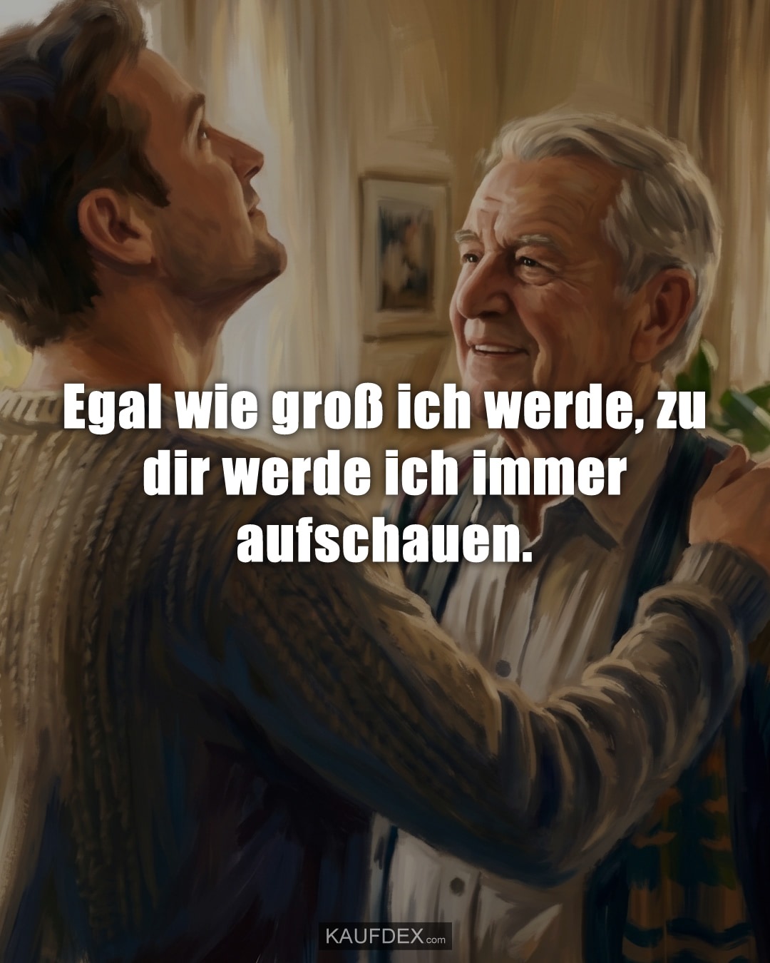 Egal wie groß ich werde, zu dir werde ich immer aufschauen.