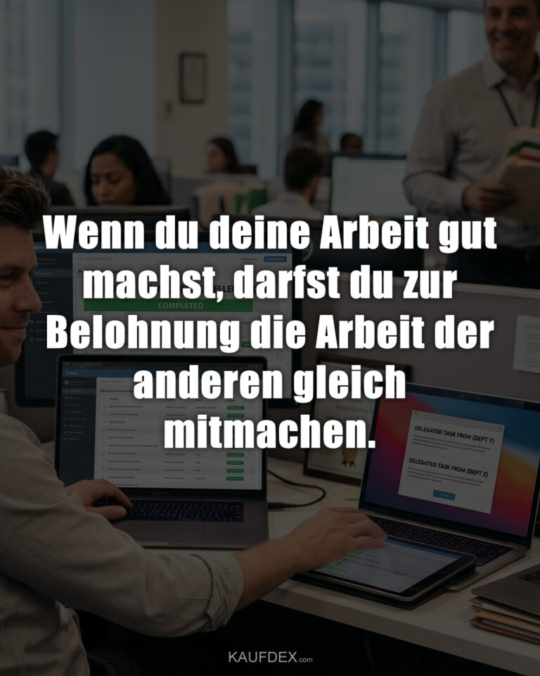 Wenn du deine Arbeit gut machst, darfst du zur Belohnung die Arbeit der anderen gleich mitmachen.