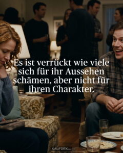 Es ist verrückt wie viele sich für ihr Aussehen schämen, aber nicht für ihren Charakter.