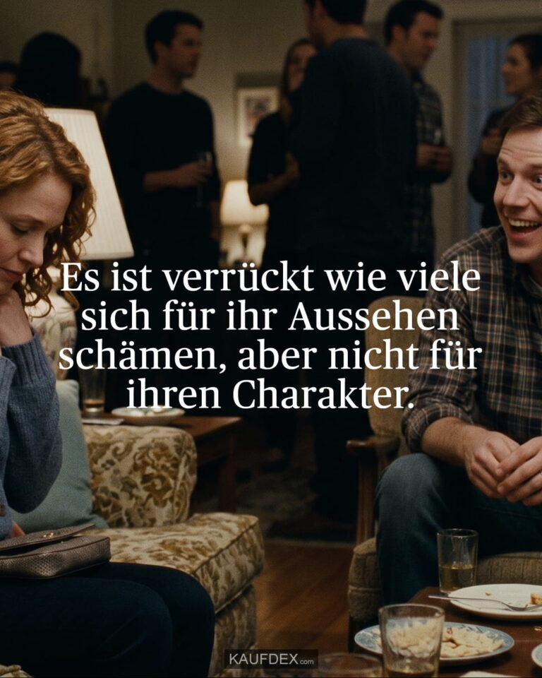 Es ist verrückt wie viele sich für ihr Aussehen schämen, aber nicht für ihren Charakter.