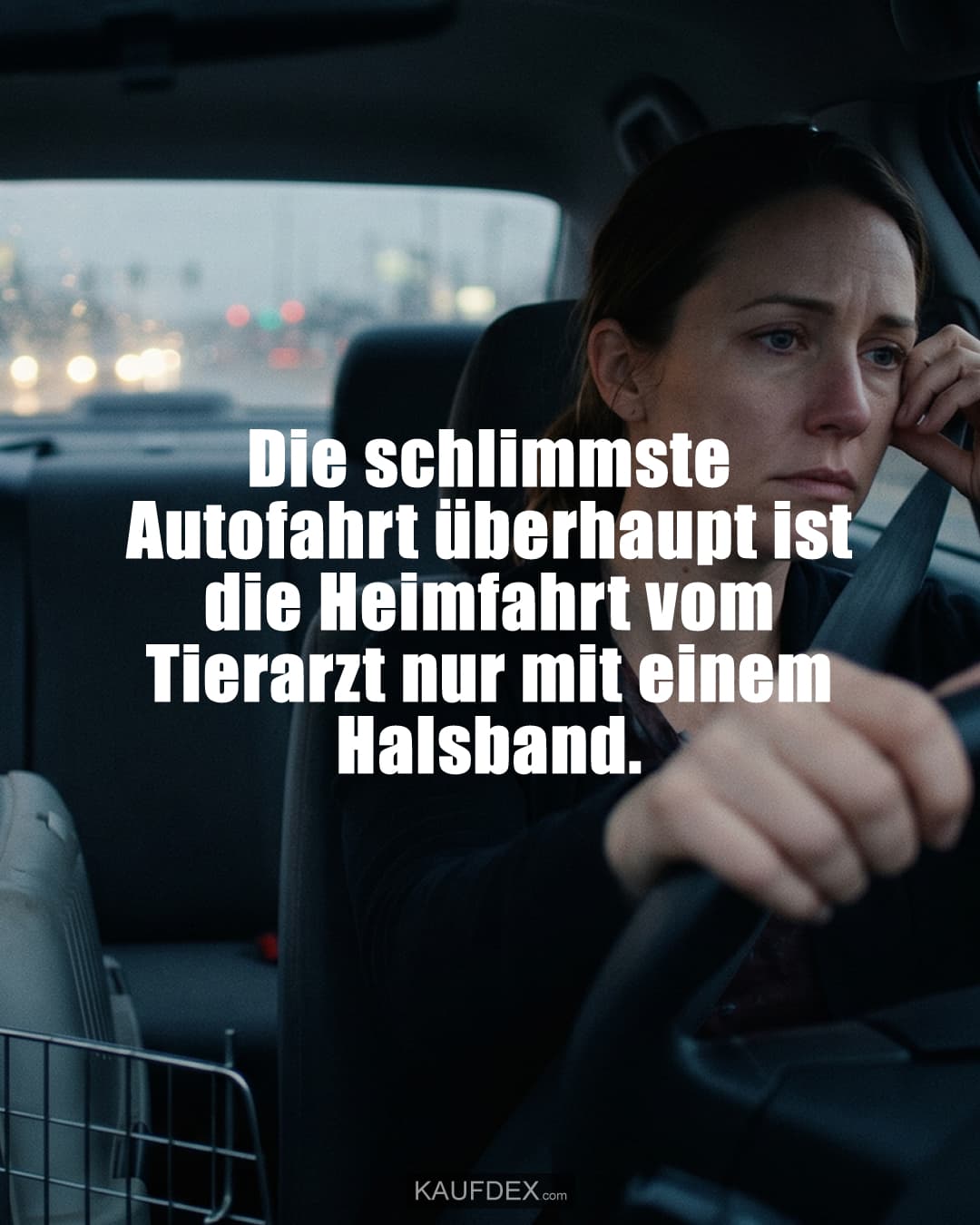 Die schlimmste Autofahrt überhaupt ist die Heimfahrt vom Tierarzt nur mit einem Halsband.