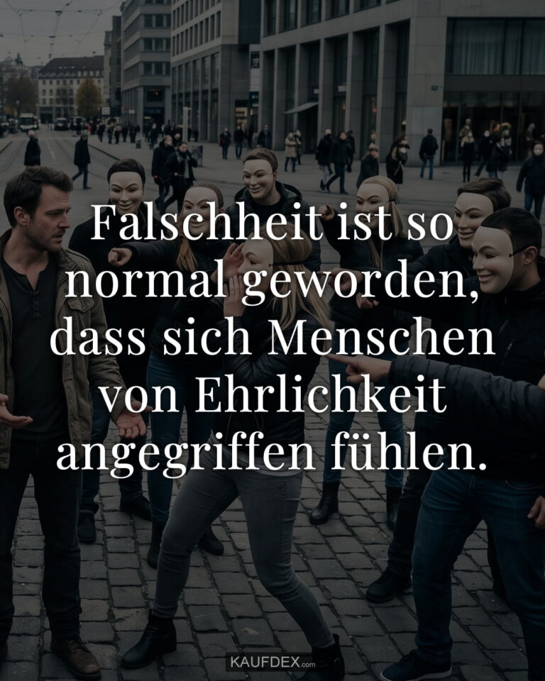 Falschheit ist so normal geworden, dass sich Menschen von Ehrlichkeit angegriffen fühlen.