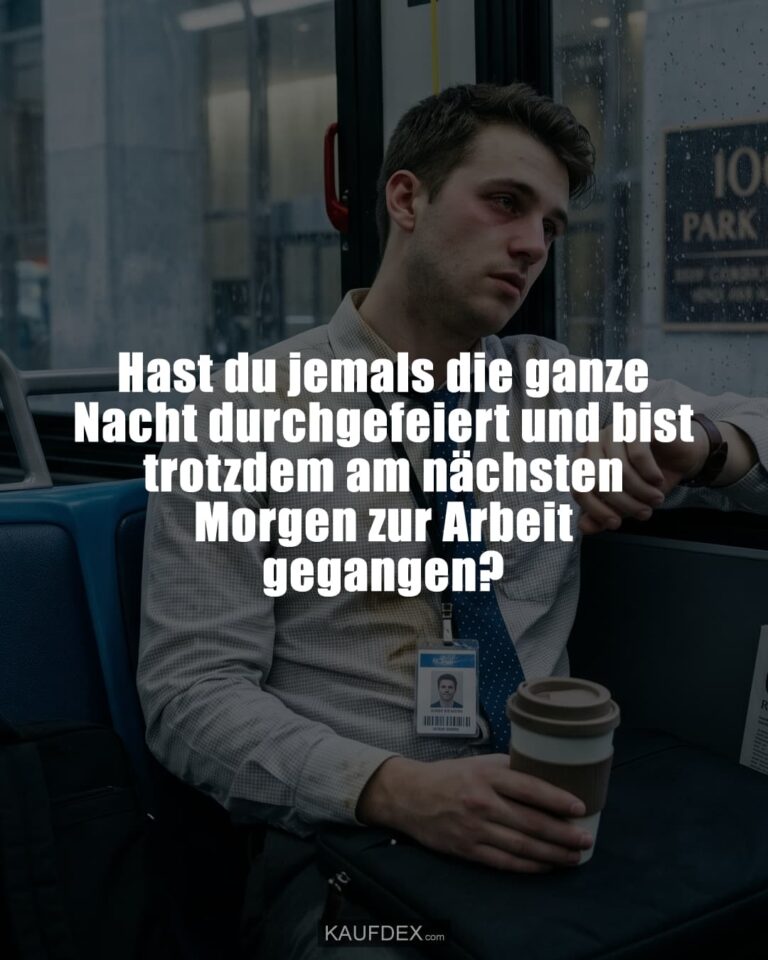 Hast du jemals die ganze Nacht durchgefeiert und bist trotzdem am nächsten Morgen zur Arbeit gegangen?