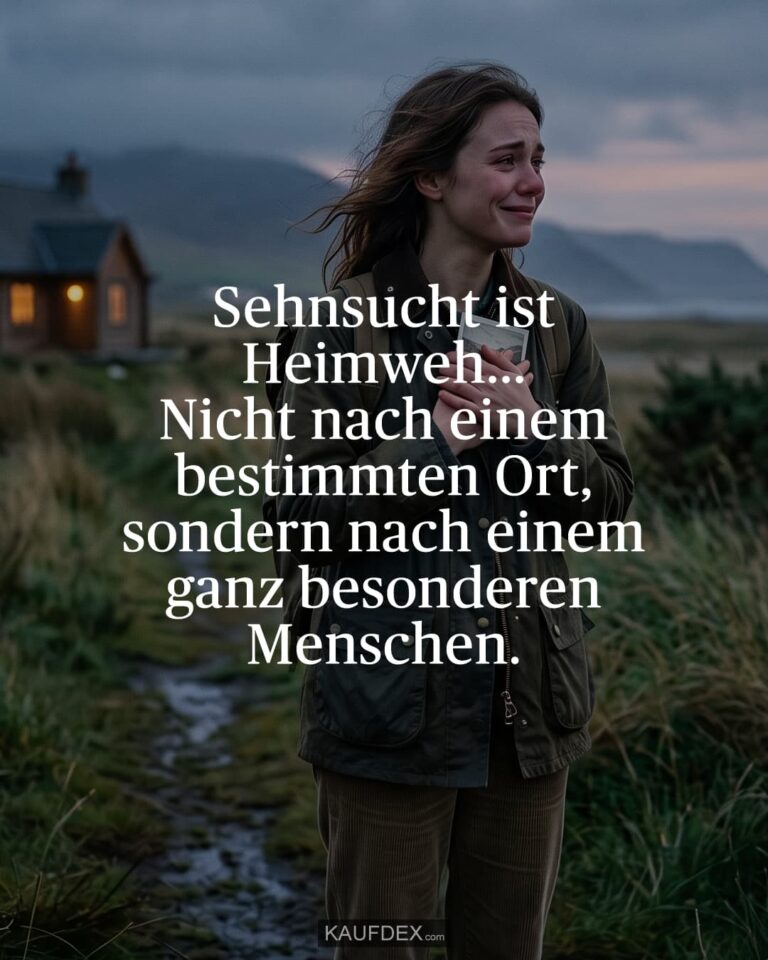 Sehnsucht ist Heimweh… Nicht nach einem bestimmten Ort, sondern nach einem ganz besonderen Menschen.