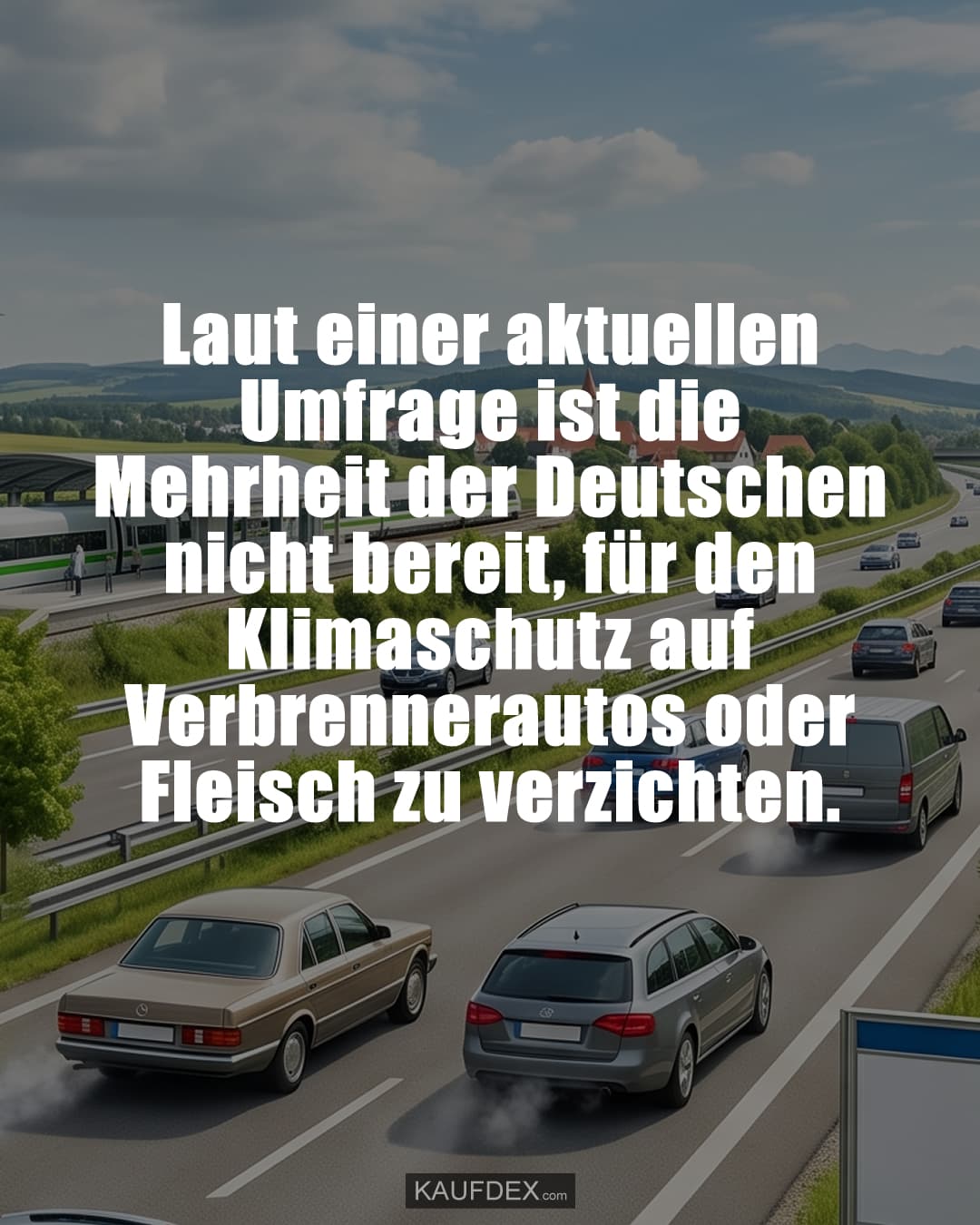 Laut einer aktuellen Umfrage ist die Mehrheit der Deutschen nicht bereit, für den Klimaschutz auf Verbrennerautos oder Fleisch zu verzichten.