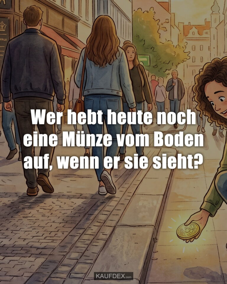 Münze vom Boden aufheben
