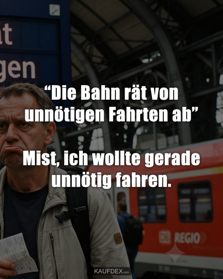 “Die Bahn rät von unnötigen Fahrten ab” Mist, ich wollte gerade unnötig fahren.